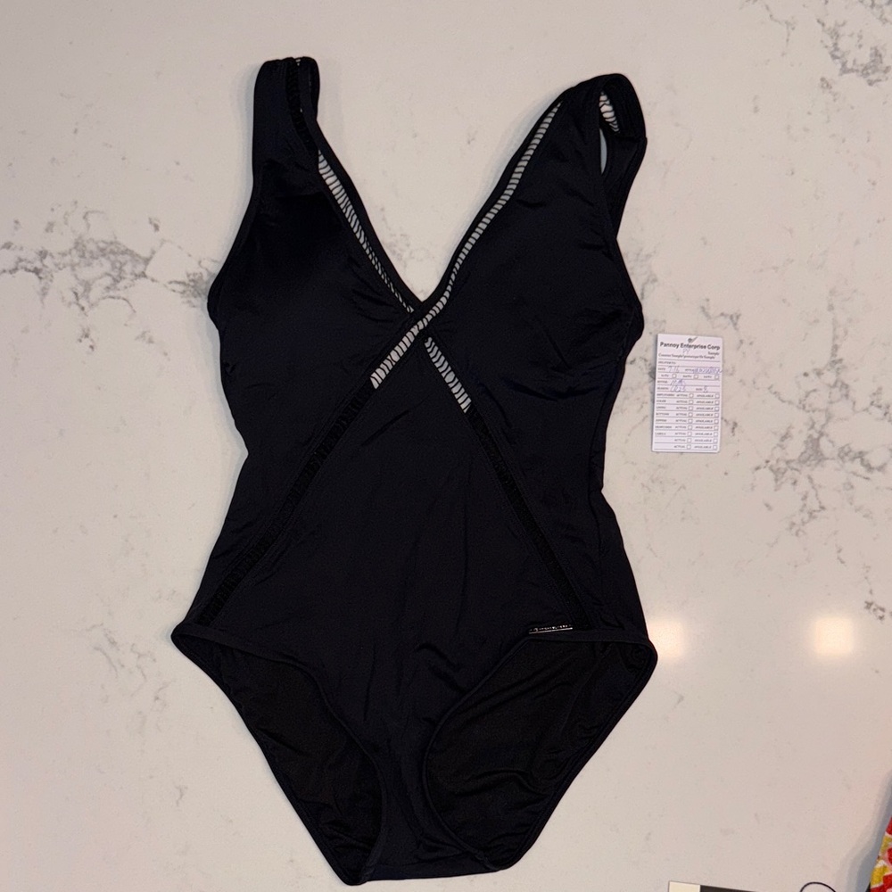 Michael Kors Black One Piece Bathing Suit size 8 NWT